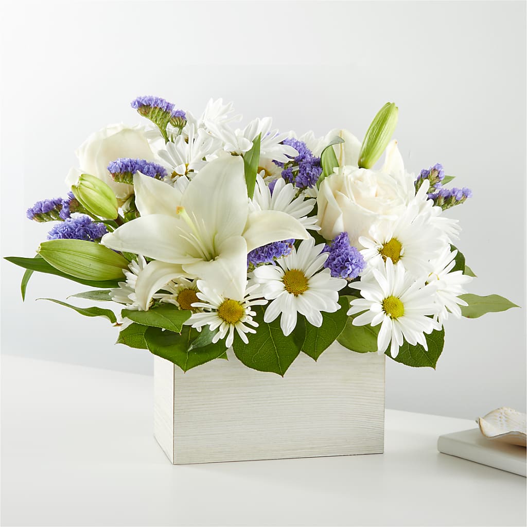 Beyond Blue Box Bouquet – YOUNG'S GREENHOUSE & FLOWER SHOP, Fort Wayne IN