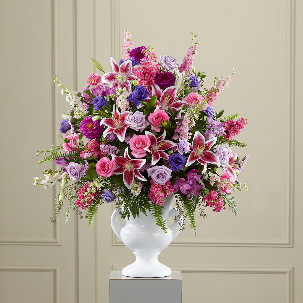 Peaceful Tribute Arrangement – YOUNG'S GREENHOUSE & FLOWER SHOP, Fort Wayne IN