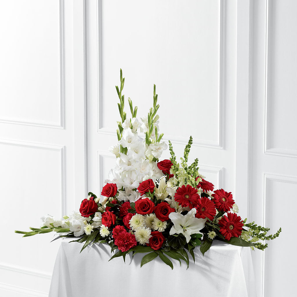 Crimson & White Arrangement – YOUNG'S GREENHOUSE & FLOWER SHOP, Fort Wayne IN