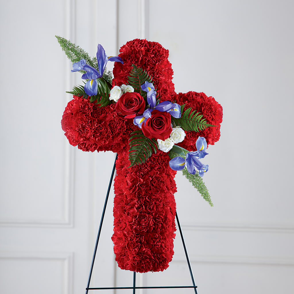 Faithful Hero Floral Cross – YOUNG'S GREENHOUSE & FLOWER SHOP, Fort Wayne IN