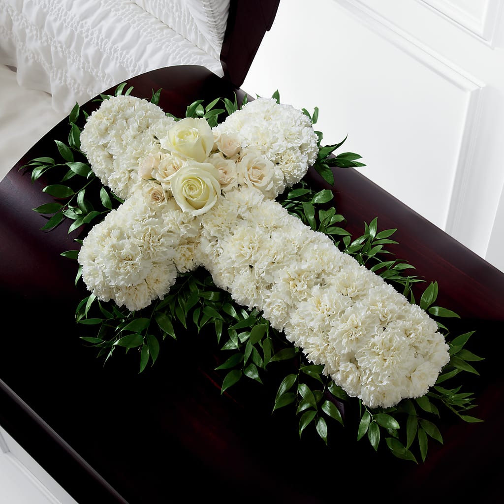Peaceful Memories Casket Spray (Standard) – YOUNG'S GREENHOUSE & FLOWER SHOP, Fort Wayne IN