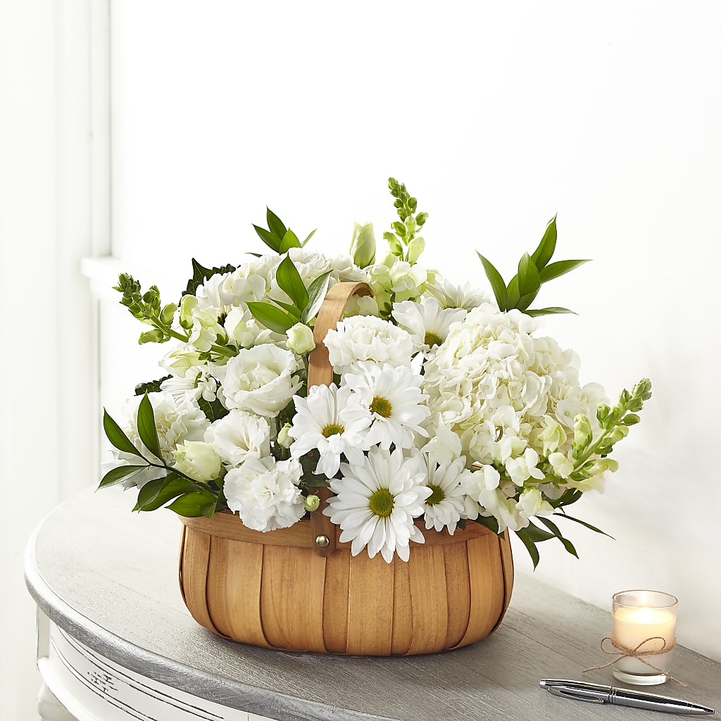 Pure Ivory Basket – YOUNG'S GREENHOUSE & FLOWER SHOP, Fort Wayne IN