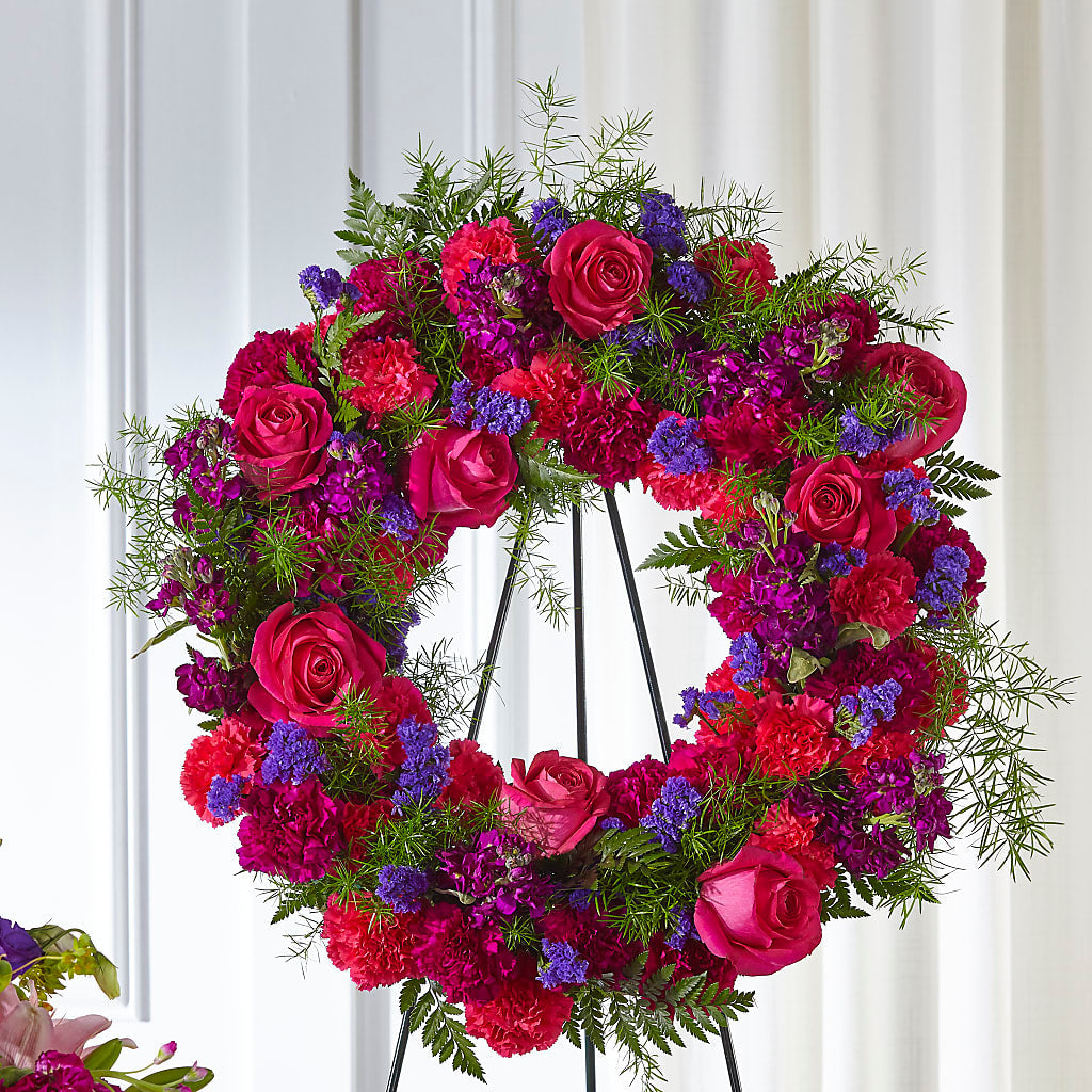 Calming Colors Wreath – YOUNG'S GREENHOUSE & FLOWER SHOP, Fort Wayne IN