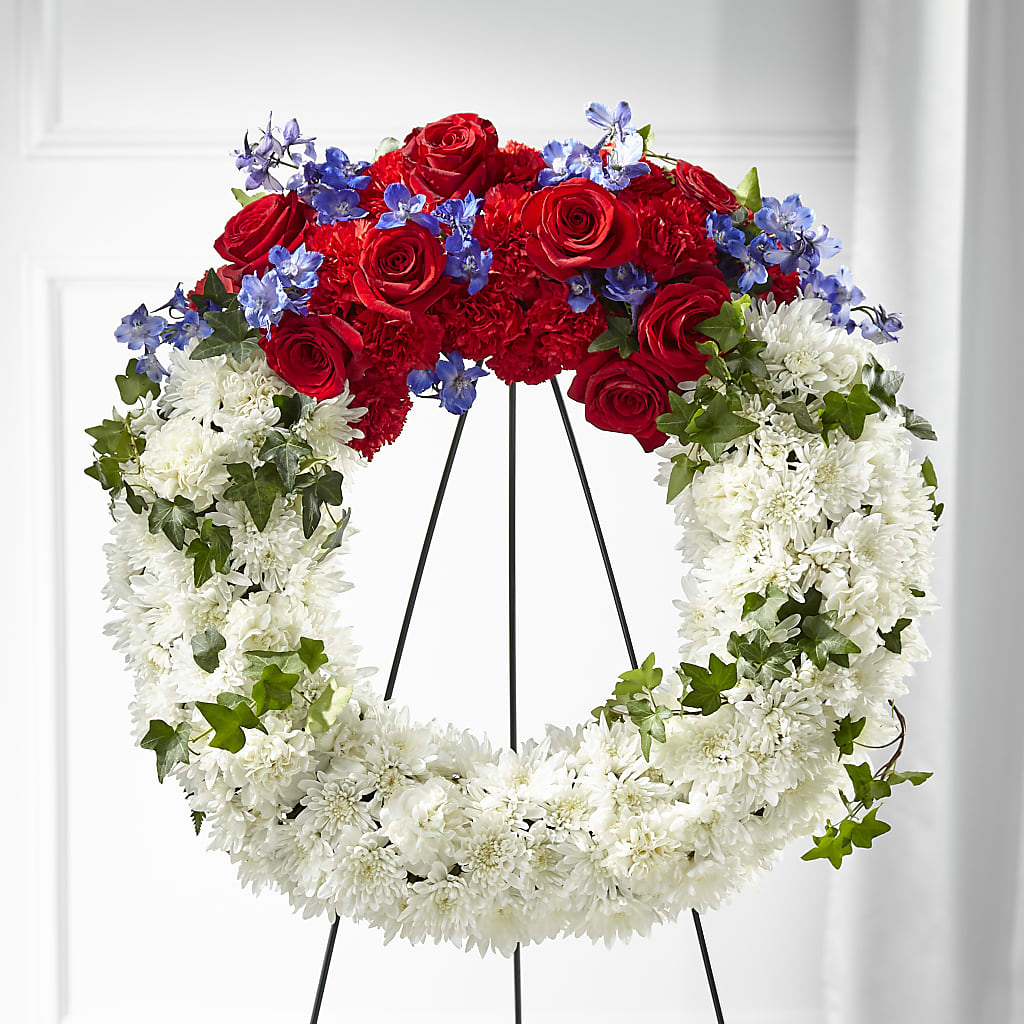 Patriotic Passion Wreath – YOUNG'S GREENHOUSE & FLOWER SHOP, Fort Wayne IN