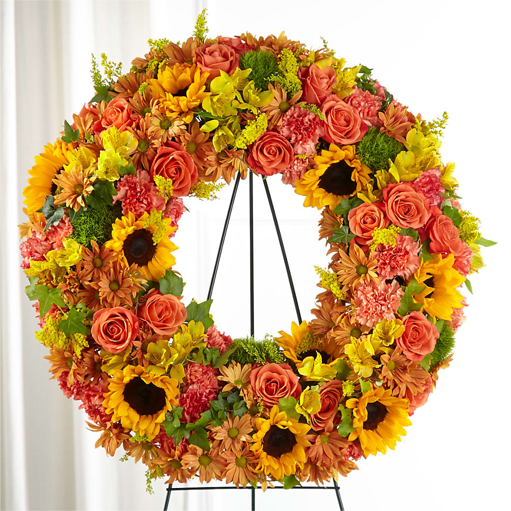 Autumnal Memories Wreath (Standard) – YOUNG'S GREENHOUSE & FLOWER SHOP, Fort Wayne IN