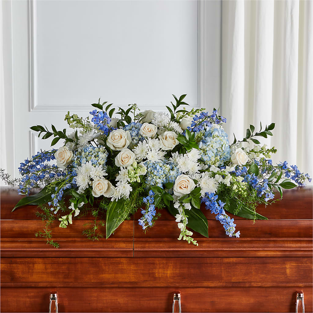 Timeless Essence Casket Spray – YOUNG'S GREENHOUSE & FLOWER SHOP, Fort Wayne IN