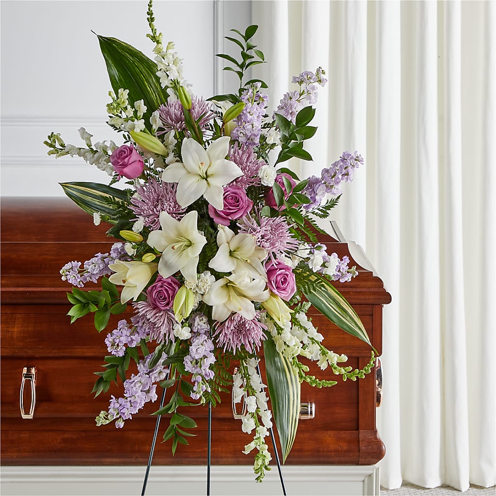 Grateful Hearts Standing Spray – YOUNG'S GREENHOUSE & FLOWER SHOP, Fort Wayne IN