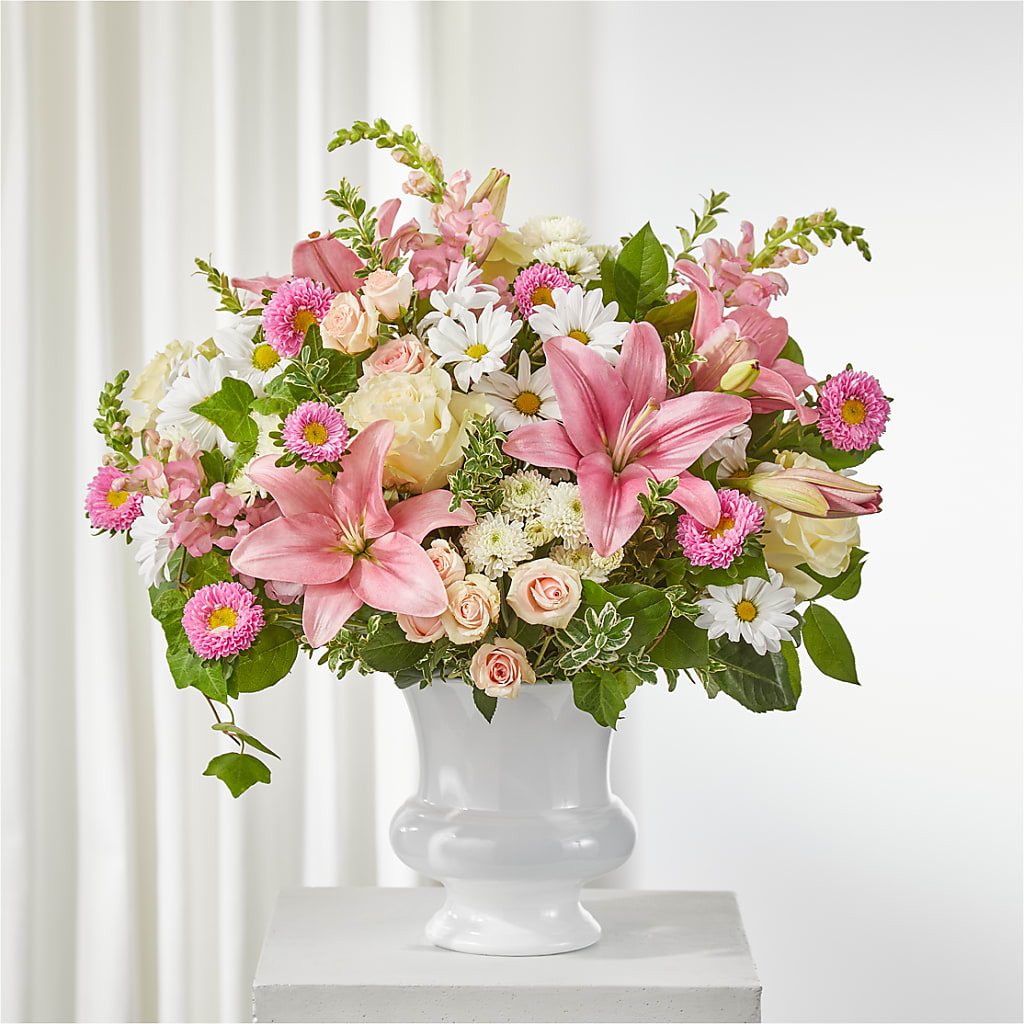 Empathetic Blooms Urn Arrangement – YOUNG'S GREENHOUSE & FLOWER SHOP, Fort Wayne IN