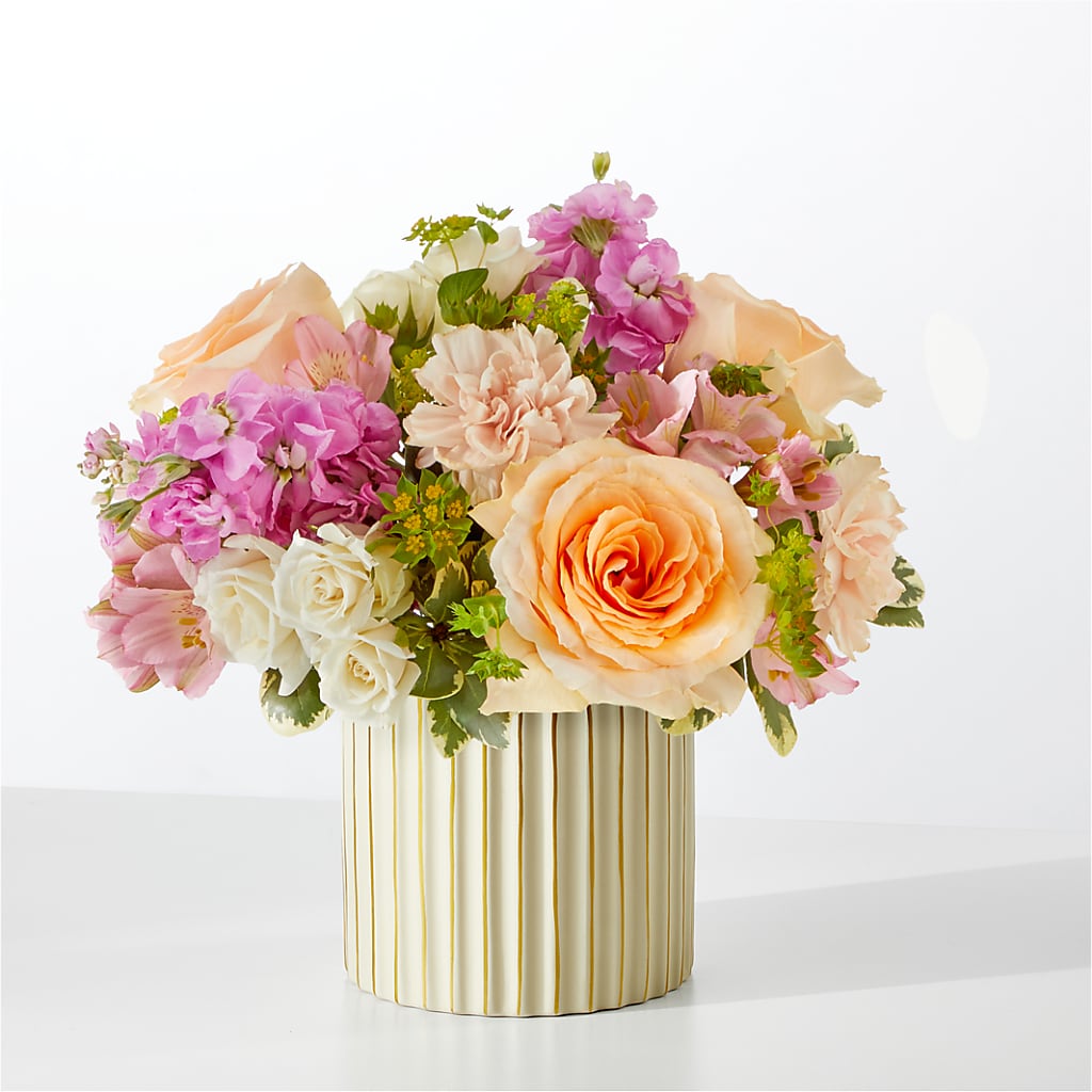 Paradise Bouquet with Ivory Vase – YOUNG'S GREENHOUSE & FLOWER SHOP, Fort Wayne IN