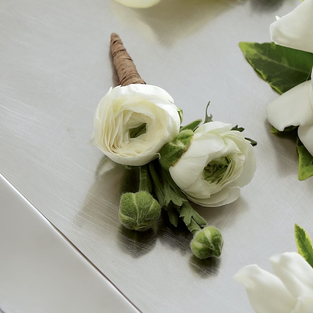 White Ranunculus Boutonniere – YOUNG'S GREENHOUSE & FLOWER SHOP, Fort Wayne IN