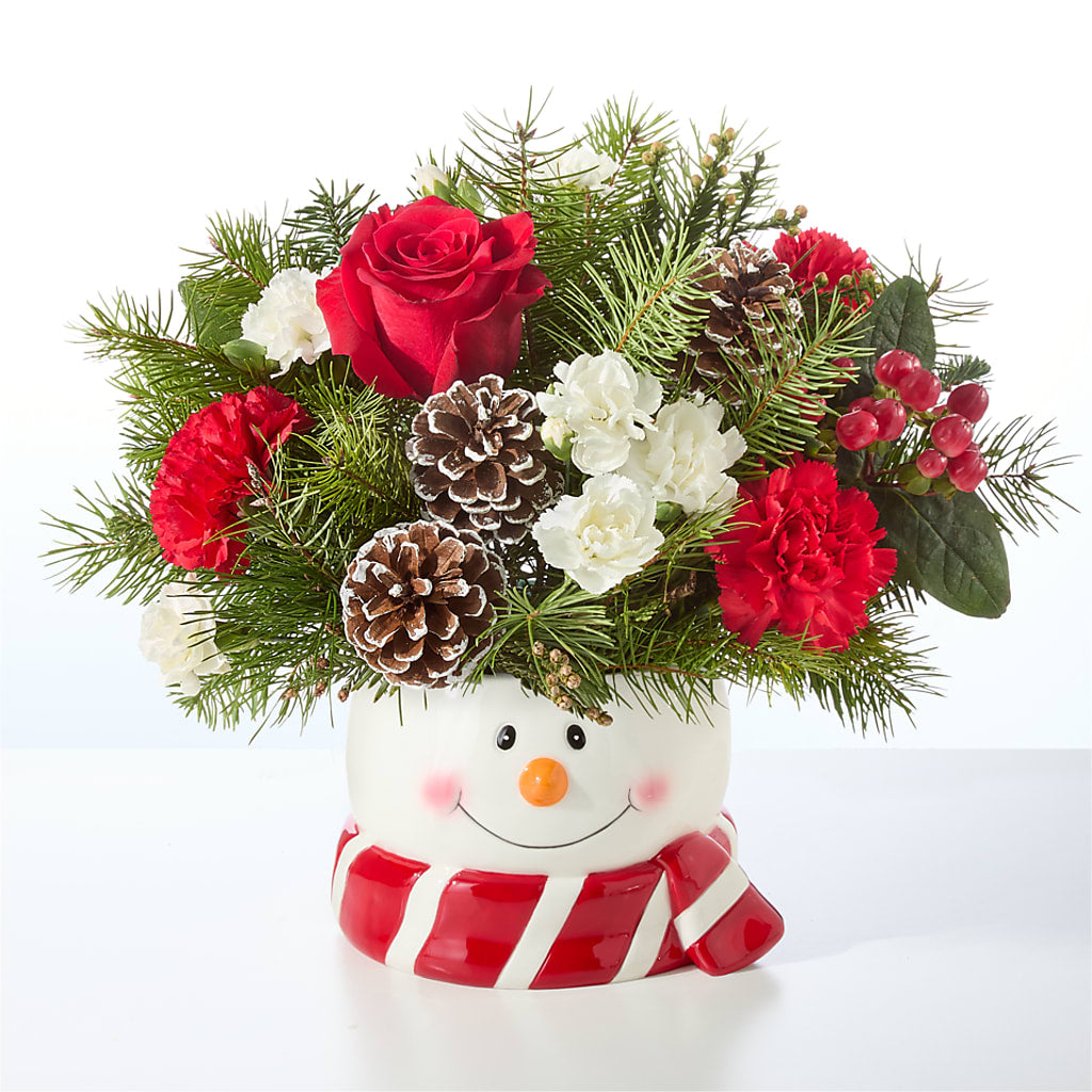 Jolly Snowman Bouquet – YOUNG'S GREENHOUSE & FLOWER SHOP, Fort Wayne IN