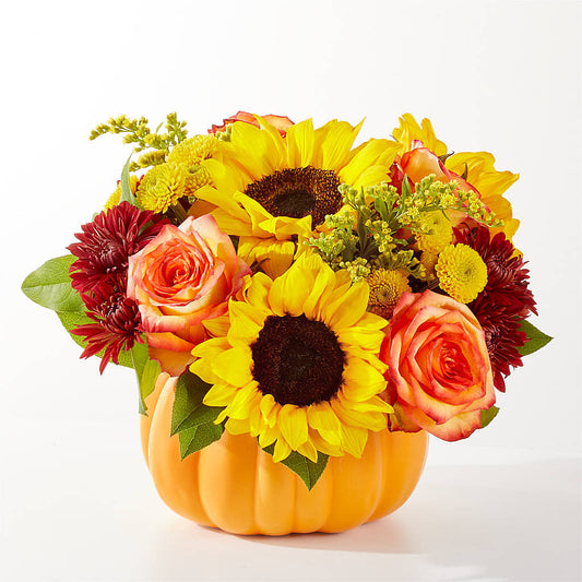 Golden Gourd Pumpkin Bouquet – YOUNG'S GREENHOUSE & FLOWER SHOP, Fort Wayne IN