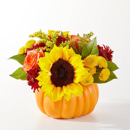 Golden Gourd Pumpkin Bouquet – YOUNG'S GREENHOUSE & FLOWER SHOP, Fort Wayne IN