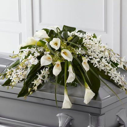 Angel Wings Casket Spray – YOUNG'S GREENHOUSE & FLOWER SHOP, Fort Wayne IN