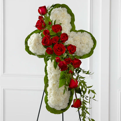Floral Cross Easel – YOUNG'S GREENHOUSE & FLOWER SHOP, Fort Wayne IN