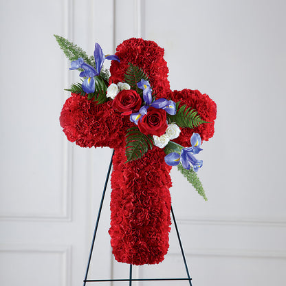Faithful Hero Floral Cross – YOUNG'S GREENHOUSE & FLOWER SHOP, Fort Wayne IN