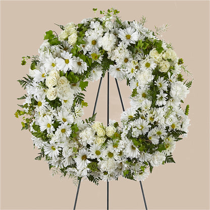 Faithful Wishes Wreath – YOUNG'S GREENHOUSE & FLOWER SHOP, Fort Wayne IN