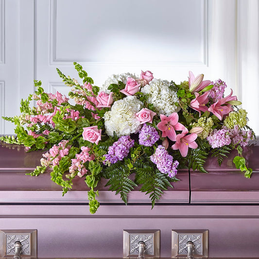 Life's Gratitude Casket Spray – YOUNG'S GREENHOUSE & FLOWER SHOP, Fort Wayne IN