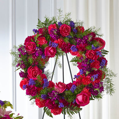 Calming Colors Wreath – YOUNG'S GREENHOUSE & FLOWER SHOP, Fort Wayne IN