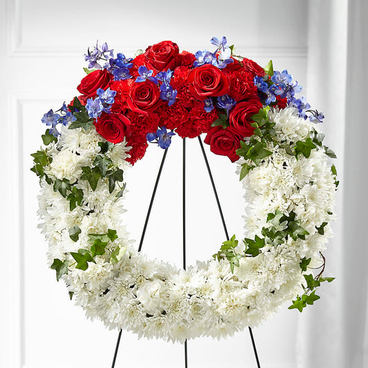 Patriotic Passion Wreath – YOUNG'S GREENHOUSE & FLOWER SHOP, Fort Wayne IN