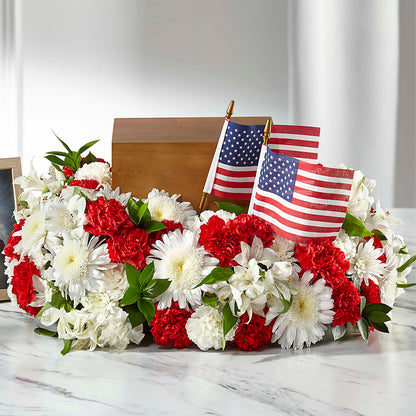 Spirit of Patriotism Cremation Adornment – YOUNG'S GREENHOUSE & FLOWER SHOP, Fort Wayne IN