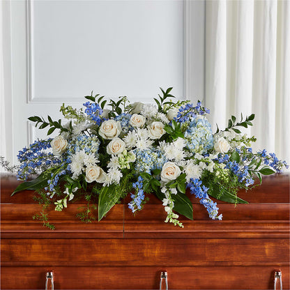 Timeless Essence Casket Spray – YOUNG'S GREENHOUSE & FLOWER SHOP, Fort Wayne IN