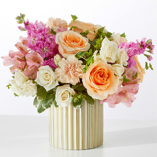 Paradise Bouquet with Ivory Vase – YOUNG'S GREENHOUSE & FLOWER SHOP, Fort Wayne IN