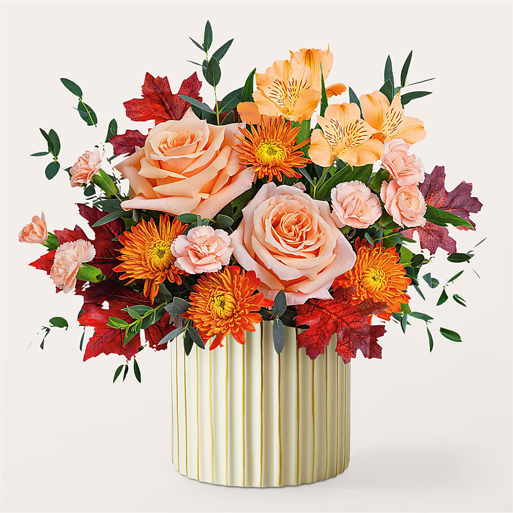 Spiced Latte Bouquet with Ivory Vase – YOUNG'S GREENHOUSE & FLOWER SHOP, Fort Wayne IN