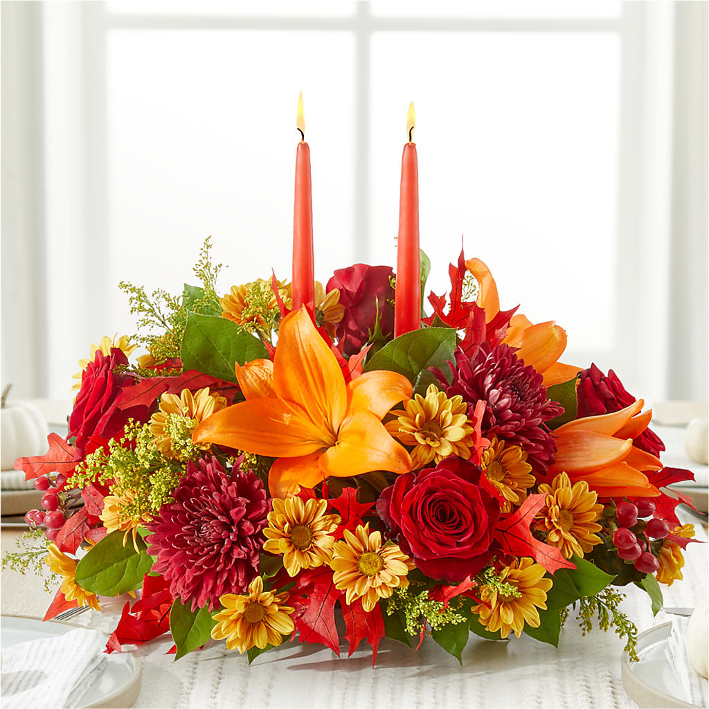 Autumn's Embrace Centerpiece – YOUNG'S GREENHOUSE & FLOWER SHOP, Fort Wayne IN