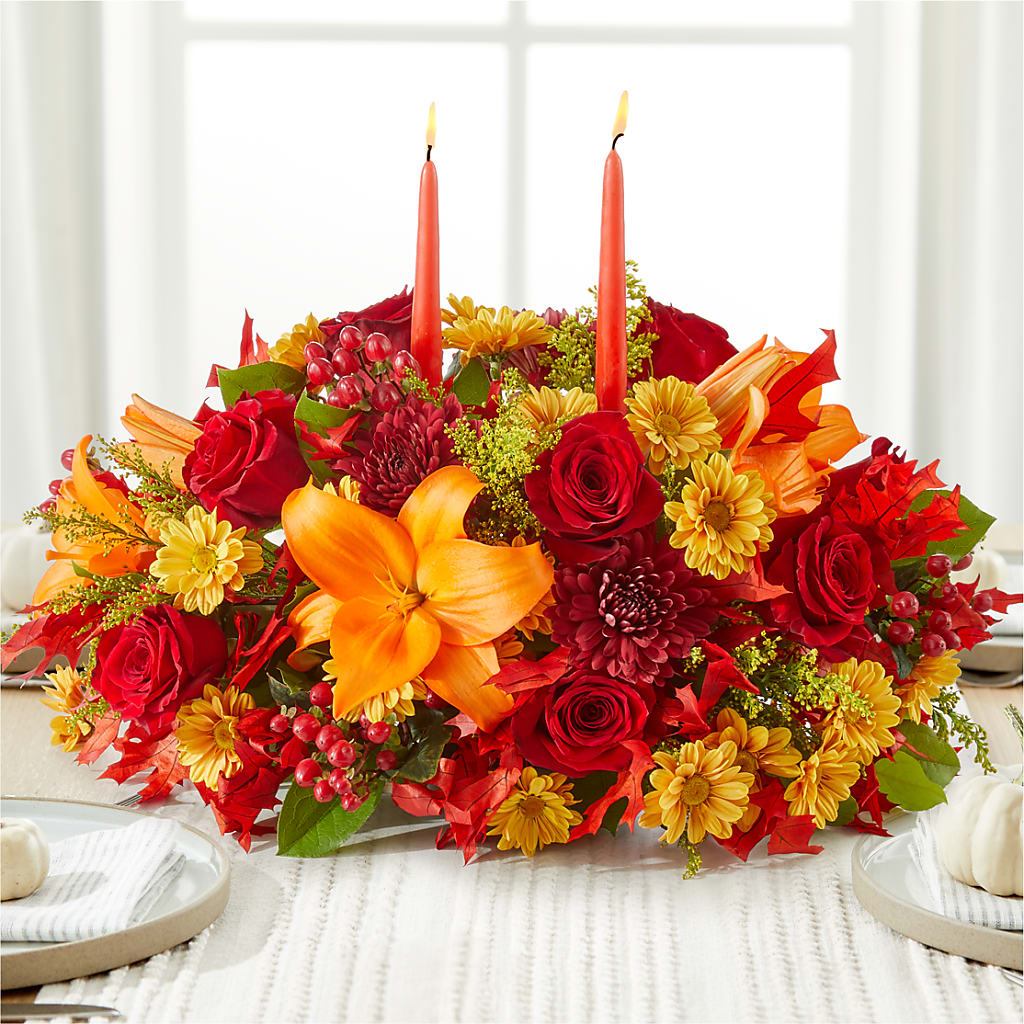 Autumn's Embrace Centerpiece – YOUNG'S GREENHOUSE & FLOWER SHOP, Fort Wayne IN