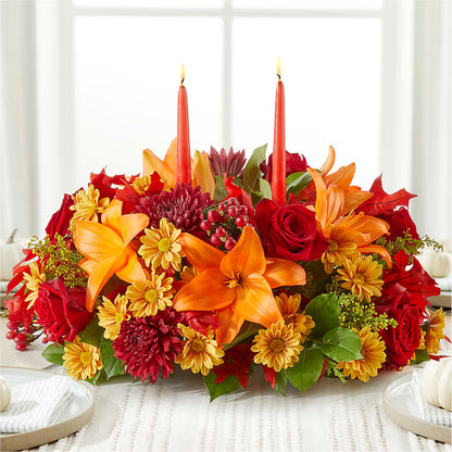 Autumn's Embrace Centerpiece – YOUNG'S GREENHOUSE & FLOWER SHOP, Fort Wayne IN